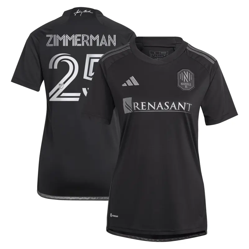 women8217s nashville sc walker zimmerman adidas black 2023 man in black kit replica player jersey