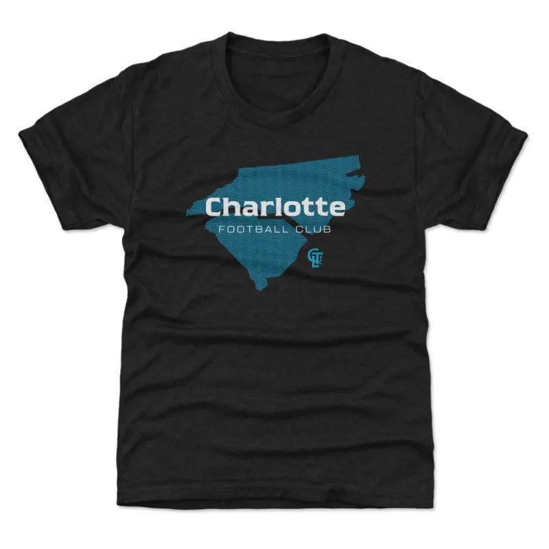 charlotte fc state silhouette wht - kids t-shirt