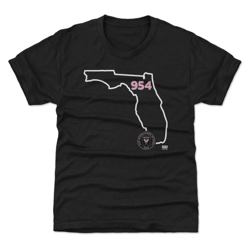 inter miami cf 954 area code state wht - kids t-shirt