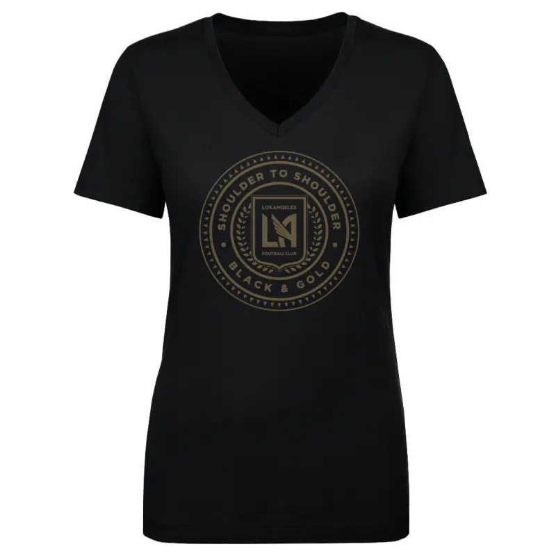 lafc shoulder to shoulder emblem wht - womens v-neck t-shirt